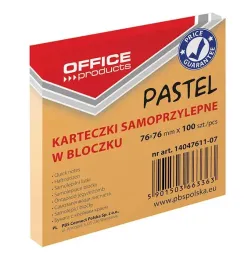 bloczek-samoprzylepny-office-products-76x76m-a100-pastel-pomaranczowy