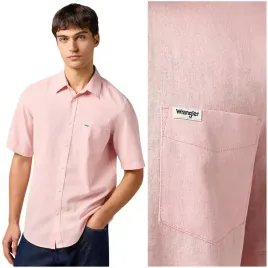 wrangler-1-pkt-shirt-silver-pink-lniano-bawelniana-koszula-krotki-rekaw-s