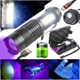 latarka-led-uv-5w-395nm-cob-wbudowany-akumulator-usb-2w1-rt0328-zestaw-etui