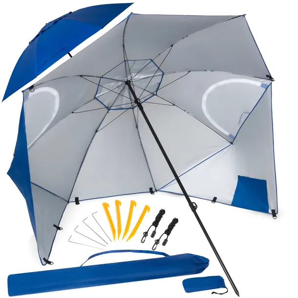 PARASOL PLAŻOWY OGRODOWY NAMIOT Z OSŁONAMI PARAWAN UV+ POKROWIEC DUŻY 240cm