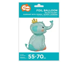balon-foliowy-slonik-z-korona-55x70cm