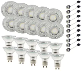 10x-oprawa-halogenowa-sufitowa-bialy-pasek-led-zarowka-gu10-50w-zestaw