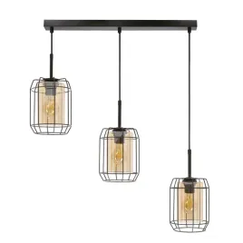 loftowa-lampa-wiszaca-potrojna-nad-stol-czarna-klosz-bursztynowy-z-klatka