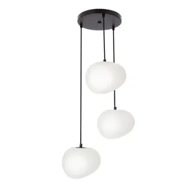 potrojna-lampa-wiszaca-stones-japandi-czarna-z-bialym-kloszem-na-talerzu