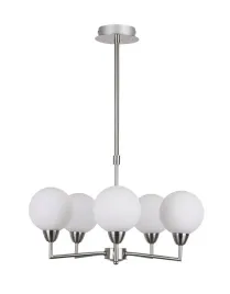 elegancka-lampa-wiszaca-srebrna-satynowa-5-punktowa-klosze-kuliste-mleczne
