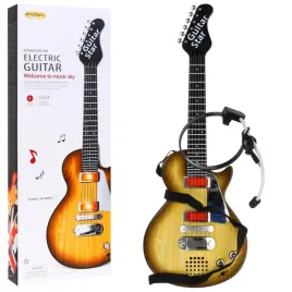 elektryczna-gitara-dla-dzieci-3-imitacja-drewna-sluchawki-z-mikrofonem-dzwieki-swiatla