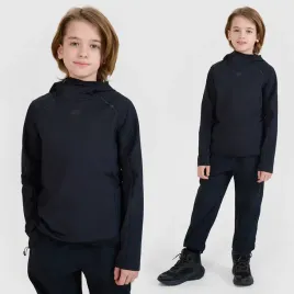 bluza-dziecieca-4f-trekkingowa-sportowa-nierozpinana-kaptur-czarna-134-140