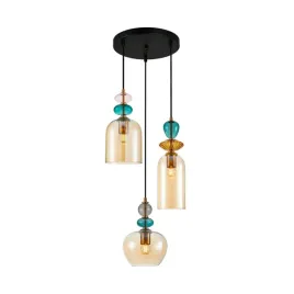 busco-lampa-wiszaca-3xe27-czarna-bursztynowy-italux