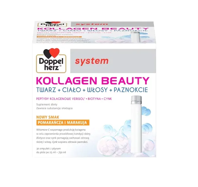 DOPPELHERZ Kollagen Beauty x 30amp smak Pomarańcza-marakuja