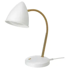 ikea-isnalen-lampa-biurkowa-led-bialy-mosiadz