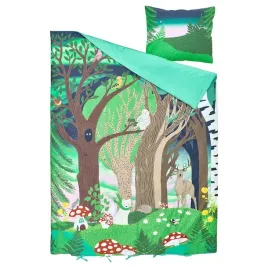 ikea-skogsduva-komplet-poscieli-wielobarwny-wzor-las-150x200-50x60-cm