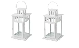 ikea-2x-borrby-lampion-swiecznik-bialy-28cm-zestaw