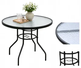 stolik-stol-okragly-ogrodowy-kawowy-szklany-stal-balkon-taras-patio-fi80