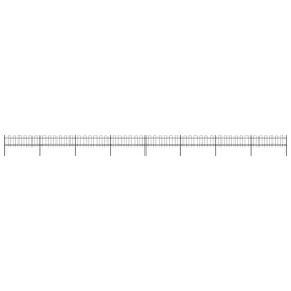 vidaxl-ogrodzenie-z-zaokraglonymi-koncami-stalowe-136x06-m-czarne