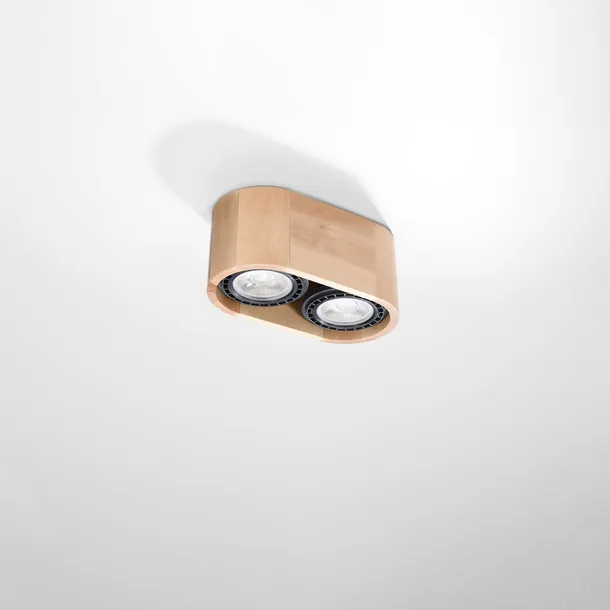 plafon-spot-sollux-lighting-basic-2-drewno-naturalne-2-punkty-gu10-stan-nowy