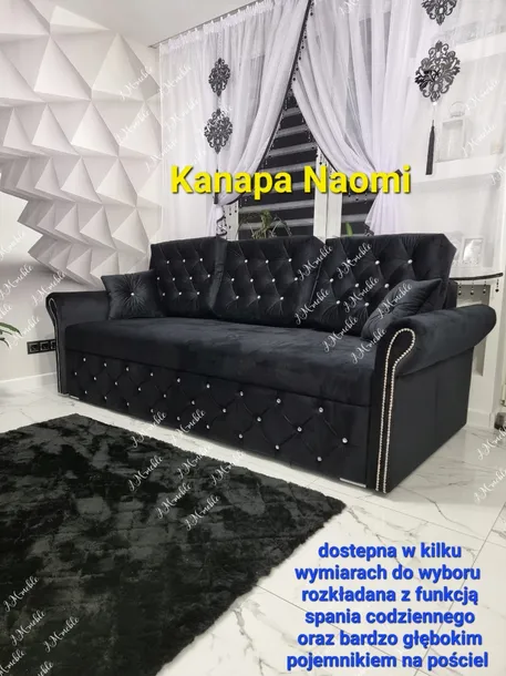 Kanapa Naomi rozkladana z bardzo dużą pow.spania wybór tkanin