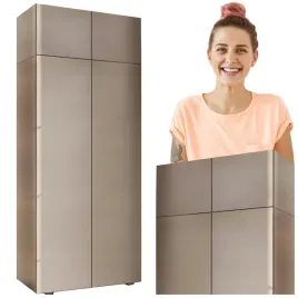 szafa-dwudrzwiowa-90-cm-z-nadstawka-garderoba-przedpokoj-nowoczesna-bezowa
