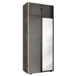 szafa-dwudrzwiowa-90-cm-uchylna-przedpokoj-lustro-nadstawka-szara-aria-hexa