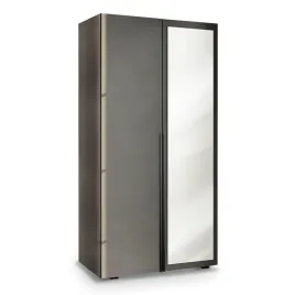 szafa-dwudrzwiowa-90-cm-uchylna-przedpokoj-szara-aria-hexa-czarna-z-lustrem