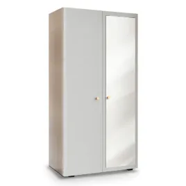 szafa-dwudrzwiowa-90-cm-uchylna-przedpokoj-biala-aria-galka-zlota-z-lustrem