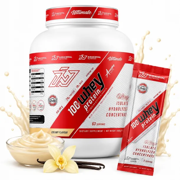 IMMORTAL WHEY PROTEIN 2000G CREAMY BIAŁKO SERWATKOWE WPI WPC ŚMIETANKOWY