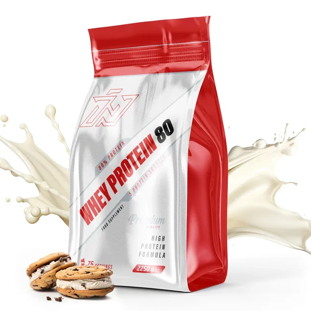 WHEY PROTEIN 80 2,25kg MIĘŚNIE MASA WPC ALBUMINA IMMORTAL COOKIE&CREAM