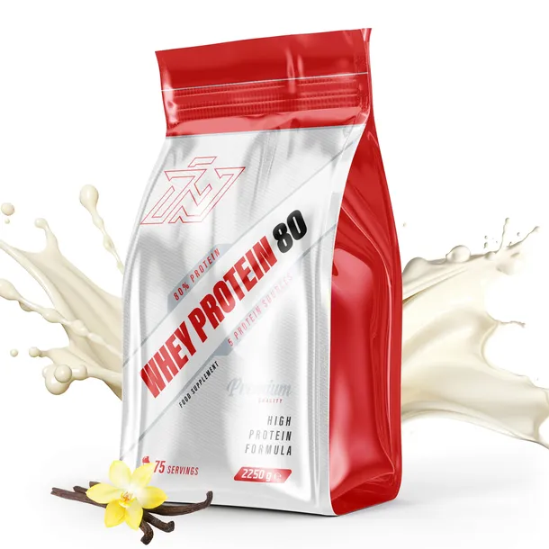 WHEY PROTEIN 80 2,25kg MIĘŚNIE MASA WPC ALBUMINA IMMORTAL WANILIA
