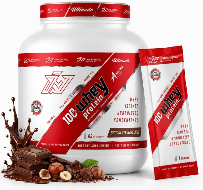 IMMORTAL WHEY PROTEIN 2000G CZEKOLADA ORZECH BIAŁKO SERWATKOWE WPI