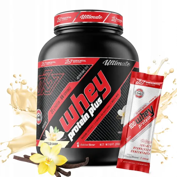 IMMORTAL WHEY PROTEIN PLUS WANILIA 2000G BIAŁKO WPC WANILIOWY