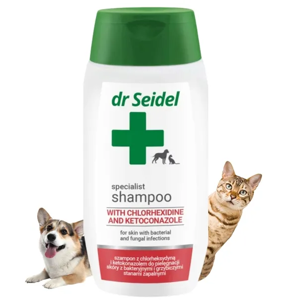Dr Seidel szampon chlorheksydyna ketokonazol świąd skóra psa kota 220 m