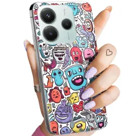 etui-do-xiaomi-redmi-note-14-5g-wzory-doodle-zwierzeta-potwory-rysunki-case