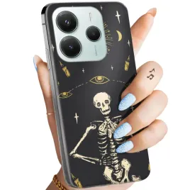 etui-do-xiaomi-redmi-note-14-5g-wzory-czaszka-szkielety-memento-mori-gotyk