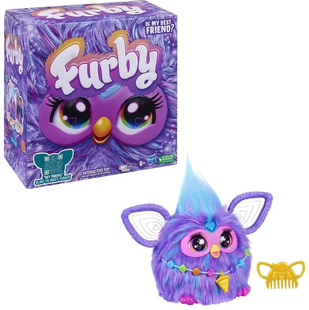 Interaktywna Maskotka FurReal FURBY PURPLE F6743 Światło Dźwięk Angielski
