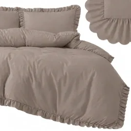 posciel-160x200-brazowa-z-falbanka-2x-70x80-komplet-3cz-ekskluzywna-premium