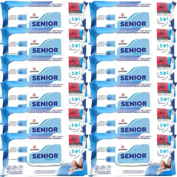 Chusteczki higieniczne nawilżane do mycia Senior Hygienic 3w1 72 szt Opharm