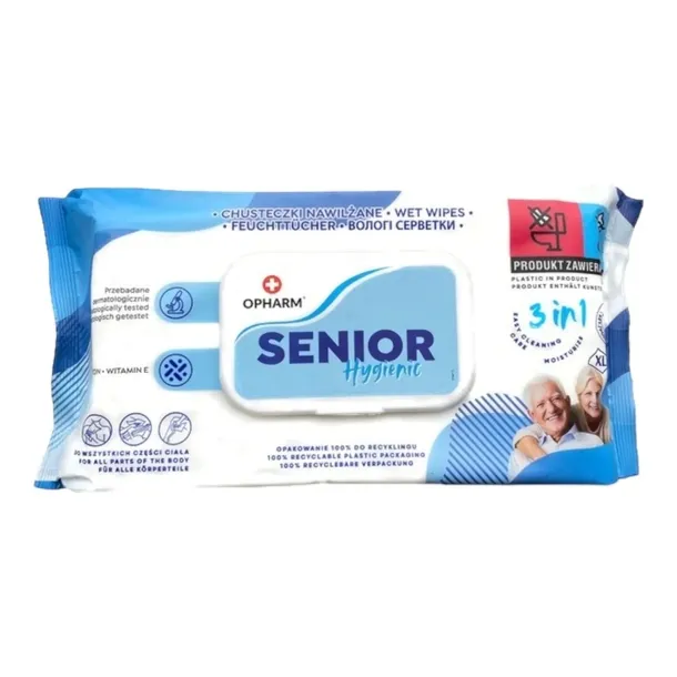 Chusteczki higieniczne nawilżane do mycia Senior Hygienic 3w1 72 szt Opharm