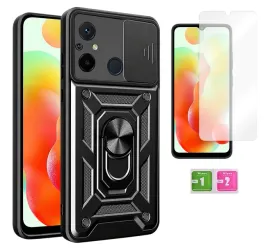 etui-pancerne-do-xiaomi-redmi-12c-slide-ring-czarny-case-pokrowiec-szklo