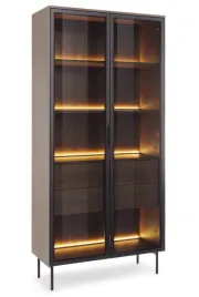 witryna-dwudrzwiowa-przeszklona-lumi-dwie-szuflady-91-cm-dab-dunin-led