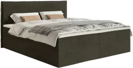 lozko-kontynentalne-180x200-cm-softie-pojemnik-i-topper-ciemnozielone-welur