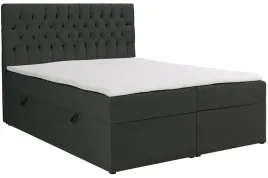 lozko-kontynentalne-160x200-cm-daissy-pojemnik-topper-ciemnoszare-welur