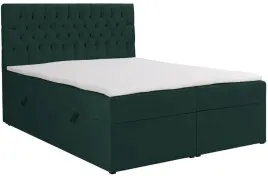lozko-kontynentalne-140x200cm-daissy-pojemnik-topper-butelkowa-zielen-welur