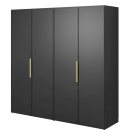 szafa-czterodrzwiowa-frame-z-dwoma-drazkami-200-cm-czarna