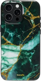 scorpify-etui-magsafe-do-iphone-16-pro-max-zielony-marmur-zlote-akcenty