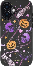 scorpify-etui-magsafe-do-iphone-16-halloween-czarne-czaszki-dynie