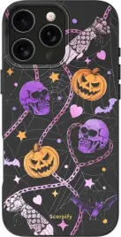 scorpify-etui-magsafe-do-iphone-16-pro-halloween-czarne-czaszki-dynie