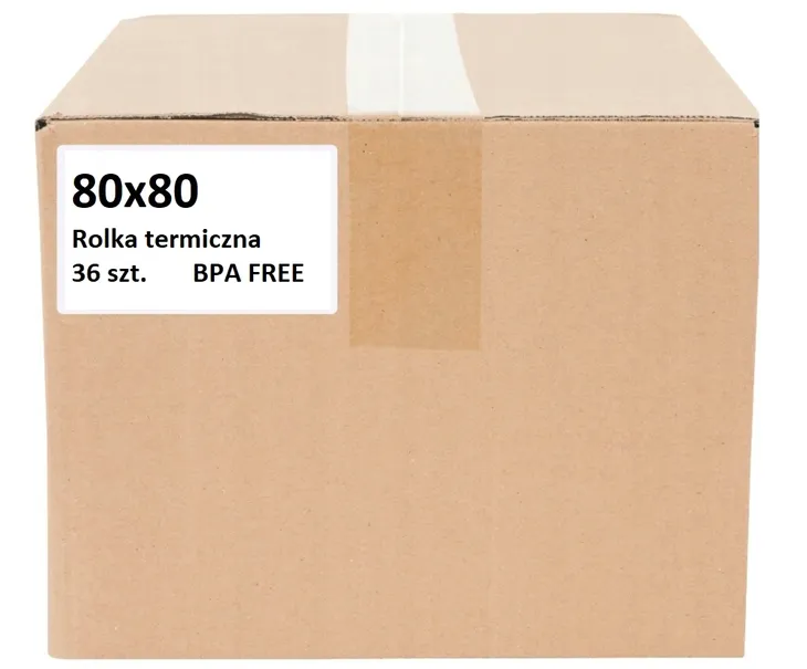 ROLKA TERMICZNA do kasy fiskalnej 80x80 rolki termiczne KARTON 80x80 36 szt