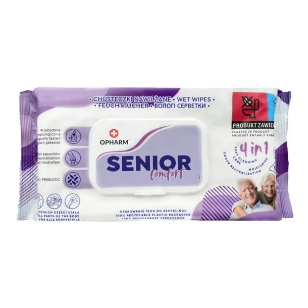 Chusteczki higieniczne nawilżane do mycia Senior Comfort 4w1 72 szt Opharm