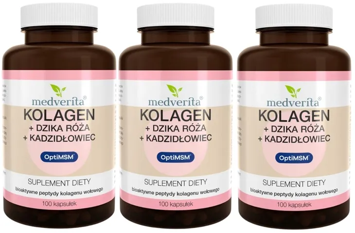 3 x Kolagen + Dzika Róża + Kadzidłowiec + MSM 100 kaps., Medverita