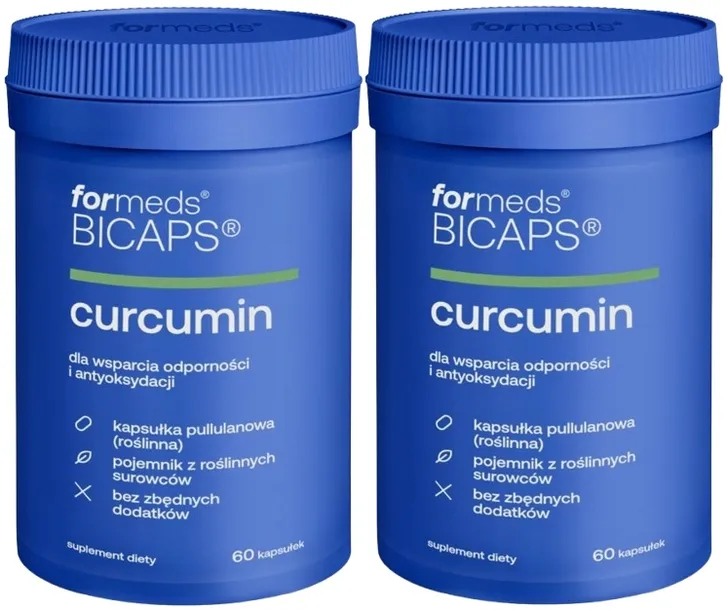 2 x ForMeds BICAPS CURCUMIN 60 kaps. Stany zapalne Stres oksydacyjny Serce