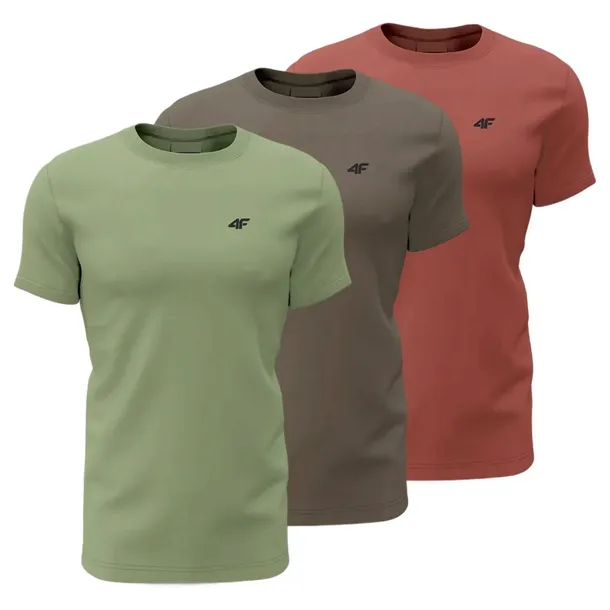 T-shirt męski (ZESTAW KOSZULEK 3 SZT.) 4F 4FWSS26TTSHM4480-90S MULTI M
